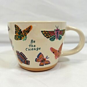 Be The Change Opalhouse Coffee Mug Butterfly Beige Boho Cottagecore Mariposa